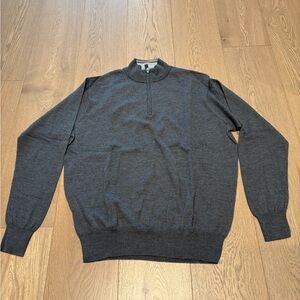 Peter Millar Charcoal Quarter-Zip Pullover Sweater